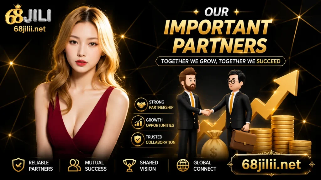 68jili Luxurious partnership success promo design