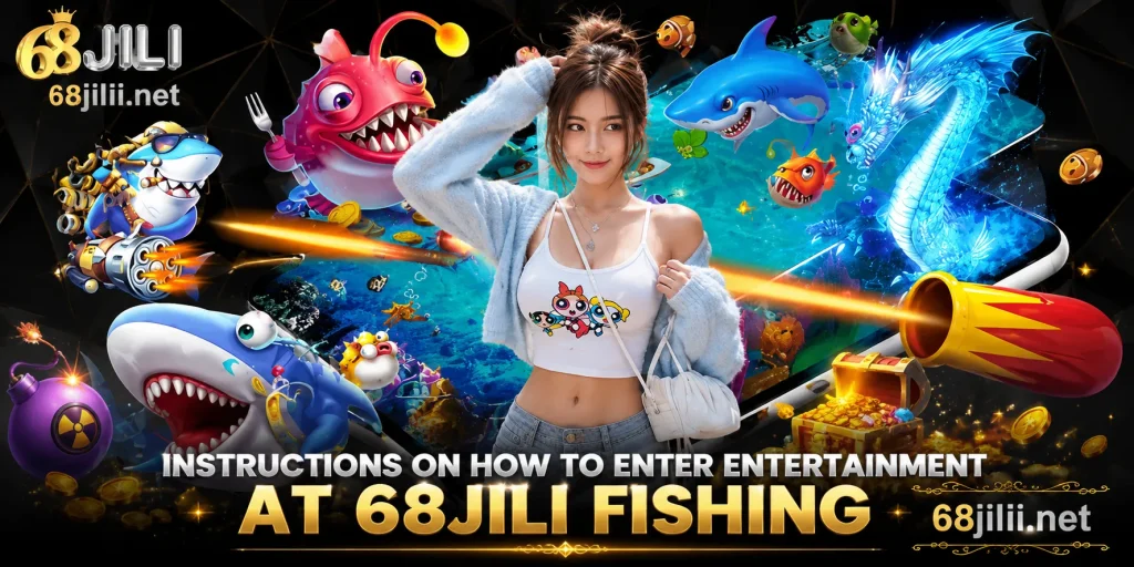 68jili Vibrant gaming ad with digital chaos